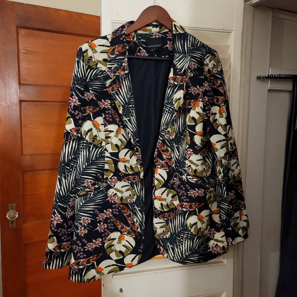 Cynthia Rowley Vibrant Colorful Floral Blazer